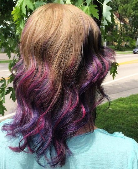 light brown into purple ombre with pinkish highlights lavender ombre hair and purple ombre