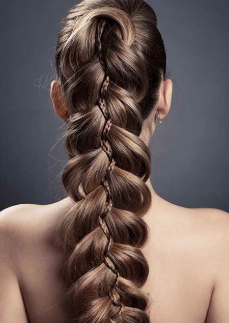 long braid of color hairstyles for long hair