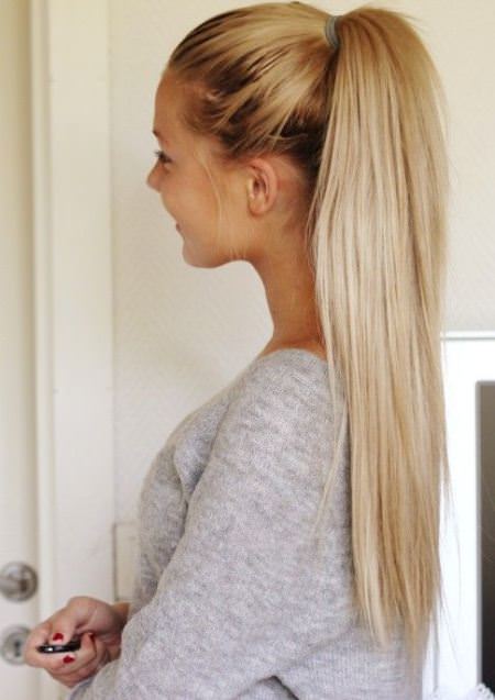 long ponytail blonde hairstyles
