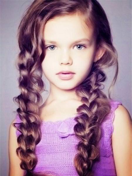 loose braided pigtails hairstyles for little girl