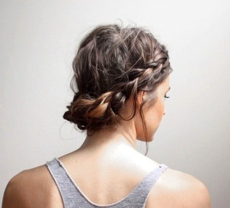 low braided rope updos for short hair