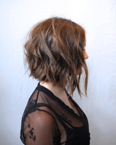 messy A-line bob hairstyles