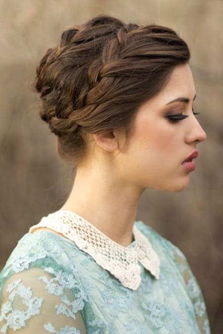 plaited updo braided hairstyles