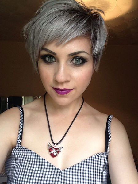 punky bleached pixie cut for round face