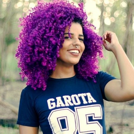 purple hair with defined curls curly hairstyles for girls