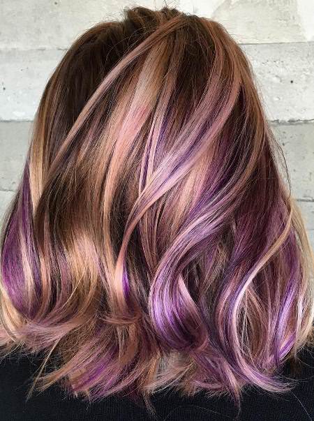 purple higlight on lavender hair lavender ombre hair and purple ombre