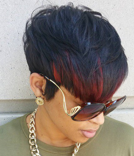 red balalyage hairstyles for black women