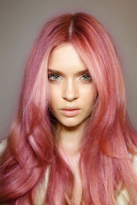 rosy pastel hair color