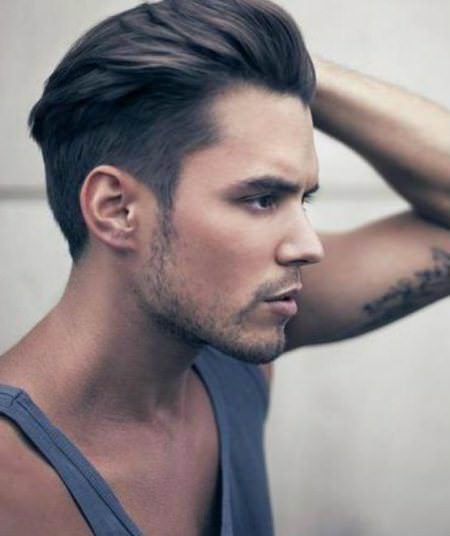 side and swept black long hairstyles for men