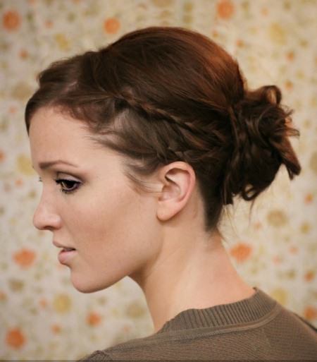 side braided updos for short hair