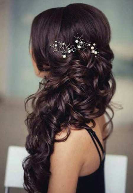 side swept curls with draped bangs side hairstyles for prom night