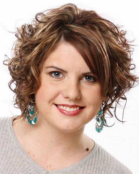 soft curly downdo short hairstyles for round faces