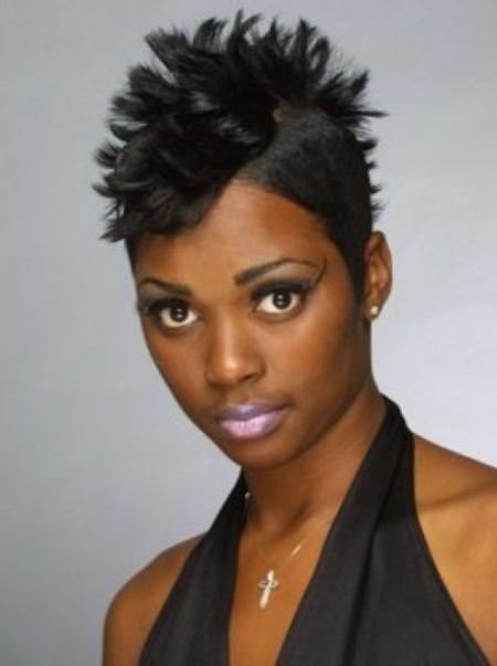 spiked mohawk black short hairstyles