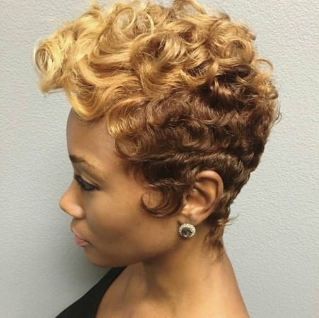spiral ombre black short hairstyles