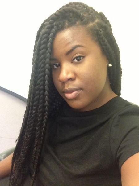 stick to the side box braids hairstyles