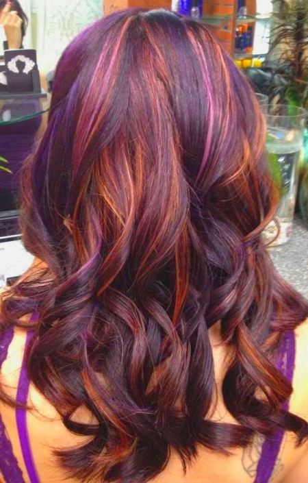 thick waves with muklticolored highlighs haircuts for curly hair
