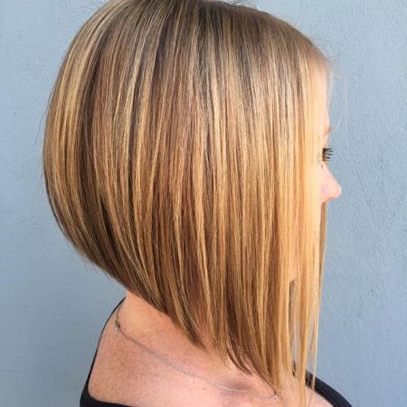 trimmed ash blonde A-line bob hairstyles