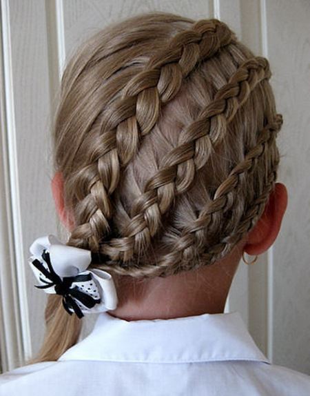 triple lace braid hairstyles for little girl