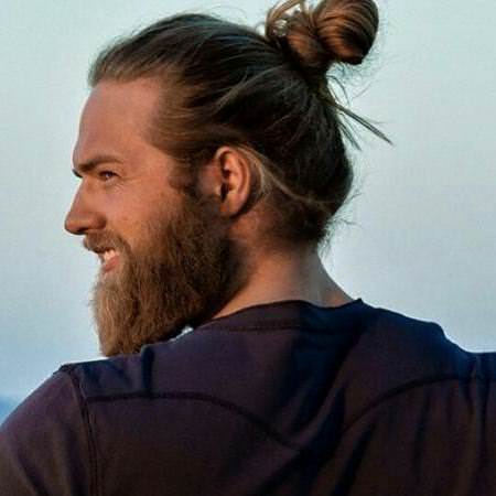 twisted bun long hairstyles for men