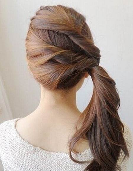 twisted side ponytail hairstyles for women