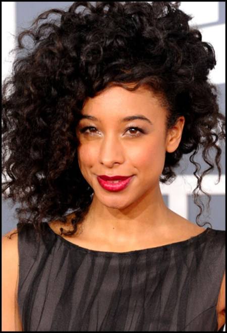 updo with side curls short hairstyles for black women