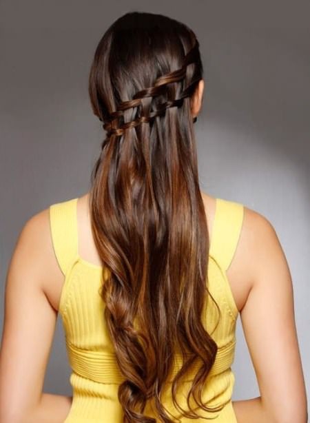 waterfall braid hairstyles for straight hair
