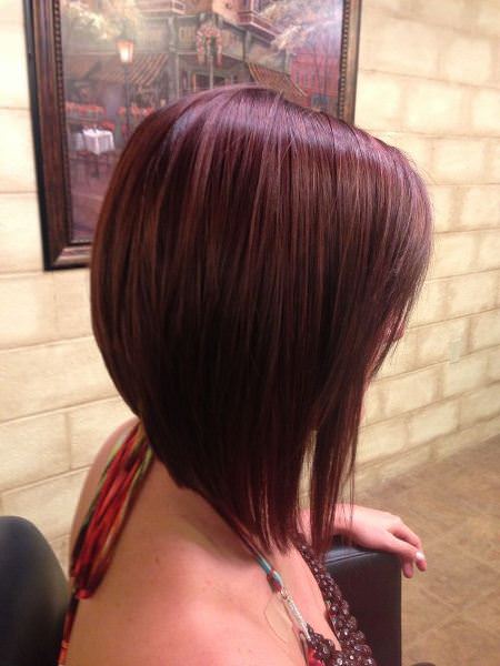 A-line brown Bob with reddish highlights do's for those who are in love