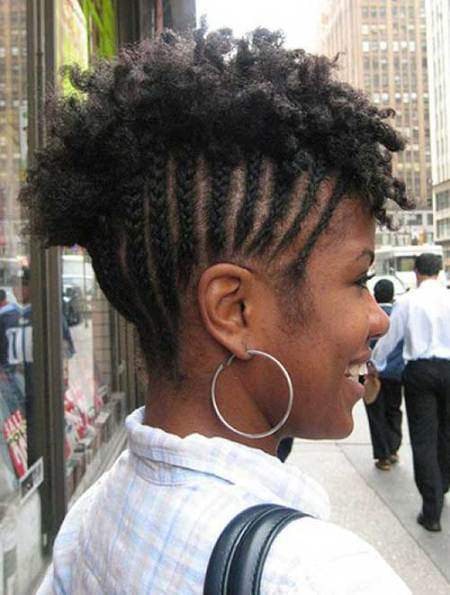 Braided mohawk natural hairstyles for short hair