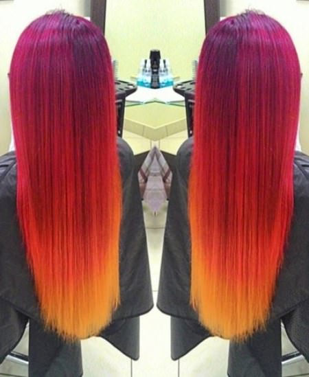 CreativAe and bright stylish ombre straight hair