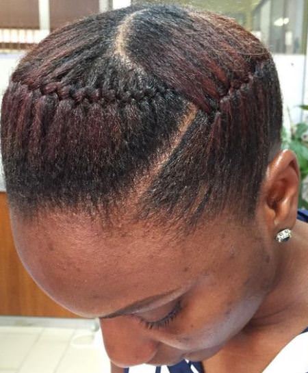 Invereted cornrow natural hairstyles for short hair