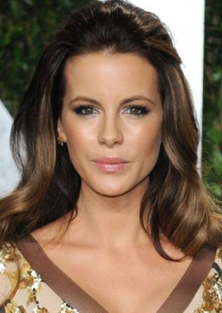 Kate Beckinsale Back-swept Half Up Half Down Hairstyle celebrity hairstyles