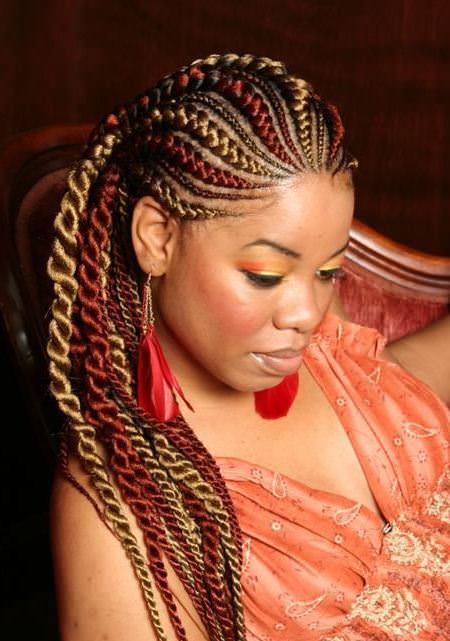 Multicolored twist hairstyle twist braid styles to try this seaon