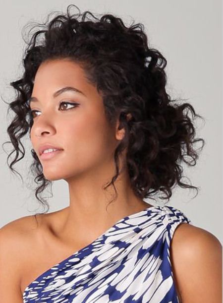 Natural curl for fancy night medium length hairstyles for women