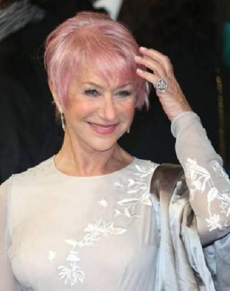Pretty pastel pink hairstyles for older women