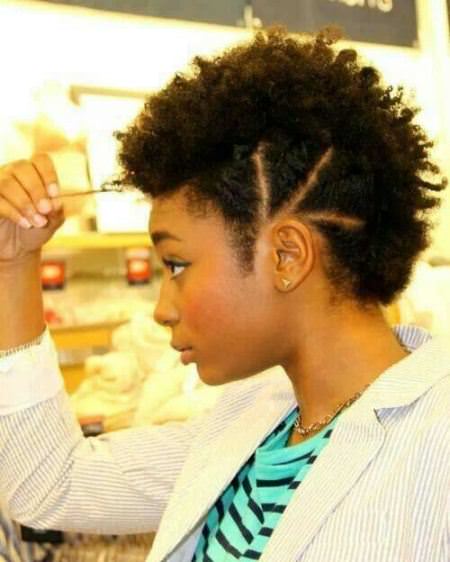 Sectioned mohawk coils natural hairstyles for short hair