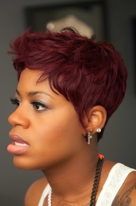 Short maroon tresses short hairstyles for black women