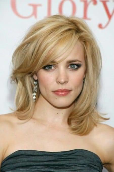 Swoopy layers medium length hairstyles for women