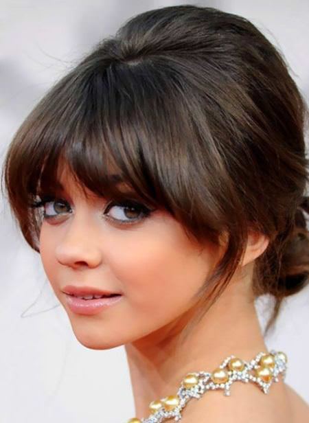 Updo with fringes medium length haircuts