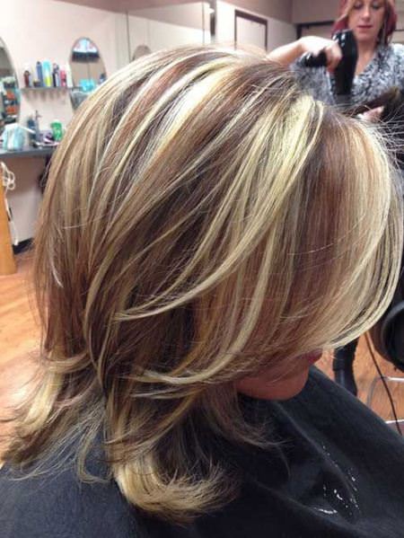 Wild layer and medium color pop medium length hairstyles for women
