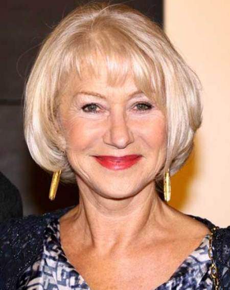 blonde bob with bangs hairstyles for older women