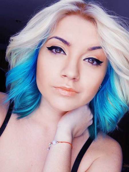 blue short ombre hair ideas for cropped locks