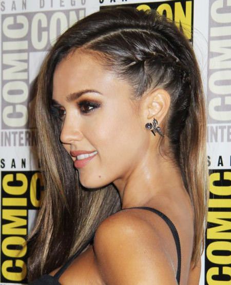 braided hairstyle of jessica albba celebrity hairstyles
