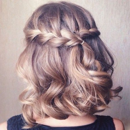 braided half do prom hairstyles for short hair