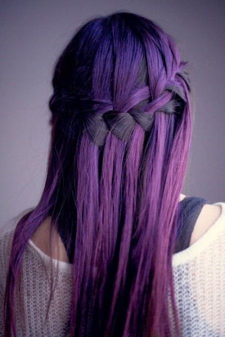 cascading waterfall with vibrant color waterfall braid styles