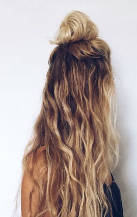 causal beach waves ombre hair color
