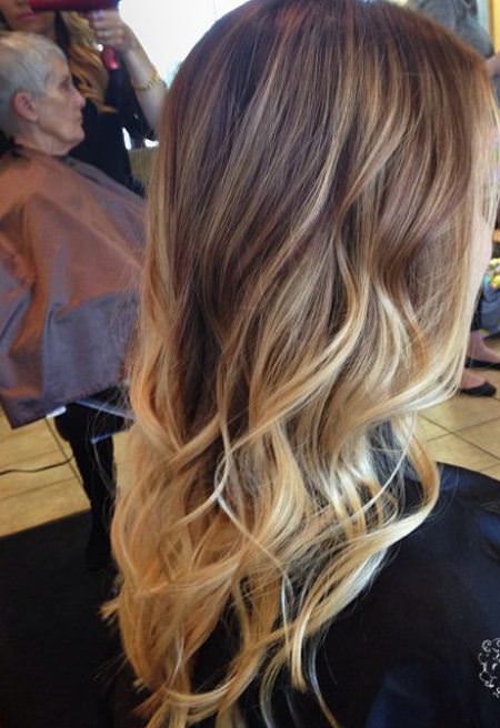colorful long hair stylish ombre straight hair