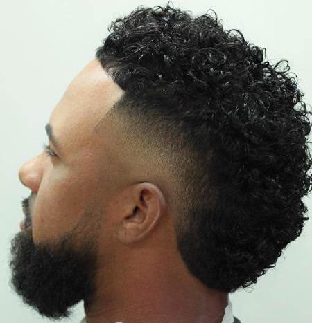 curly faded faux hawk haircuts for men