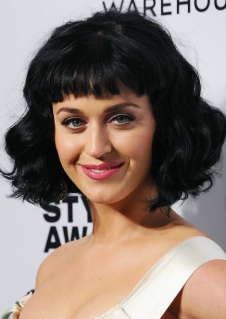 curly long bob with blunt bangs curly bob hairstyle