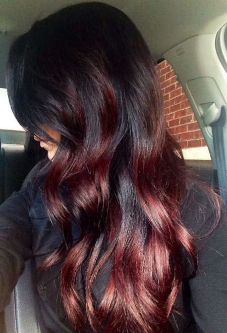 dark ombre burgundy winter hair colors