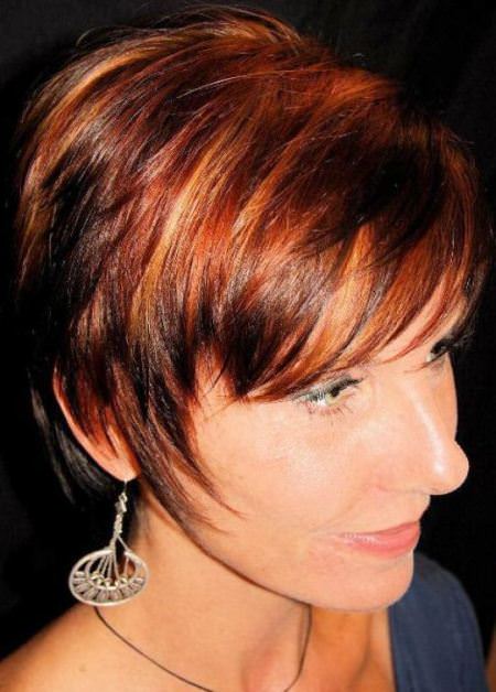 dark red hair with copper highlights best short hair with highlights